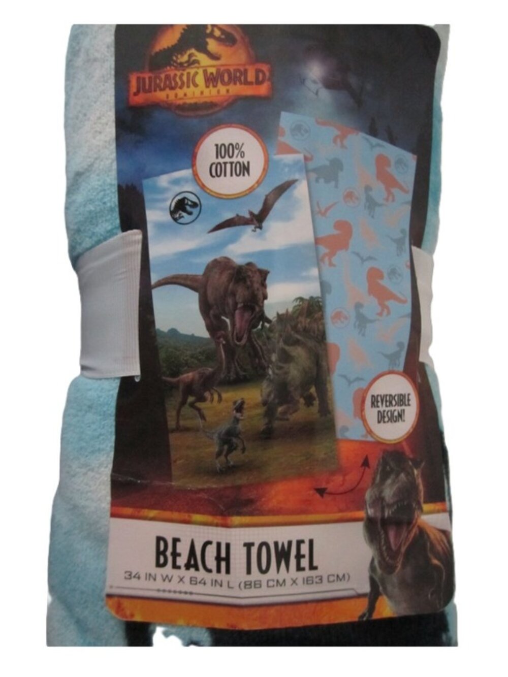 Reversible Beach Towel Jurassic World NEW